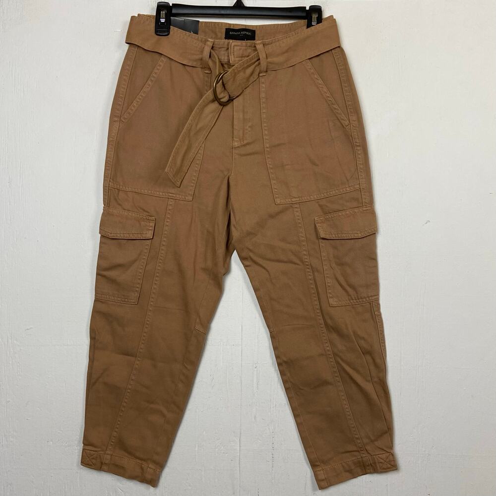 Banana Republic Women's Brown Utility Cargo Belted Pants Size 4 Petite NWT